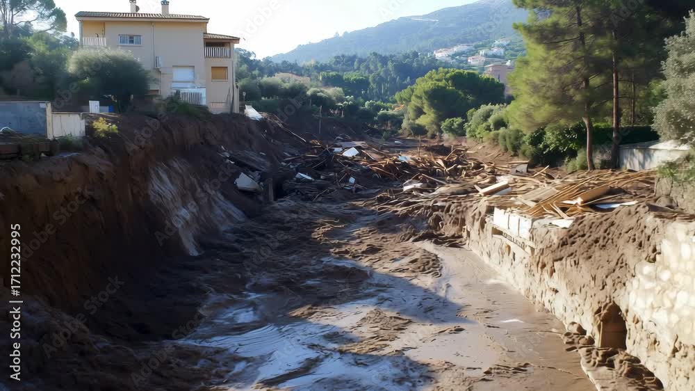 Heavy rainfall leads to extensive flooding and landslides, damaging ...