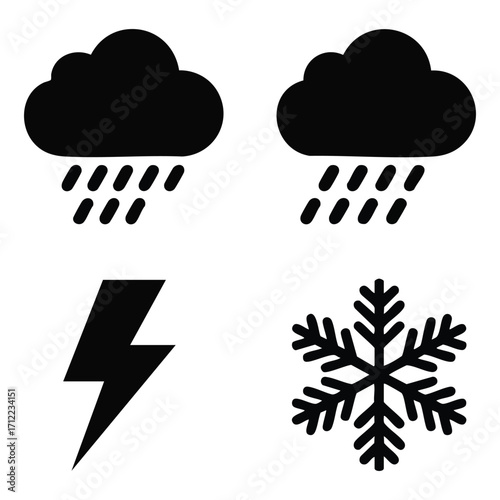 A vector illustration of a cloud with rain, symbolizing the concept of weather data and cloud computing