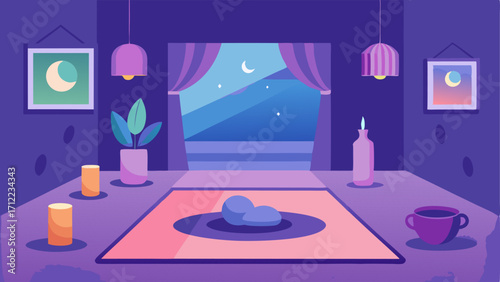 A designated yoga and meditation room with soft lighting peaceful music and mats for individuals to practice their poses and calm their minds.