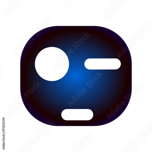 Minimalist abstract icon with blue-black gradient background and geometric cutout shapes, suitable for UI design, branding, or digital interface elements.