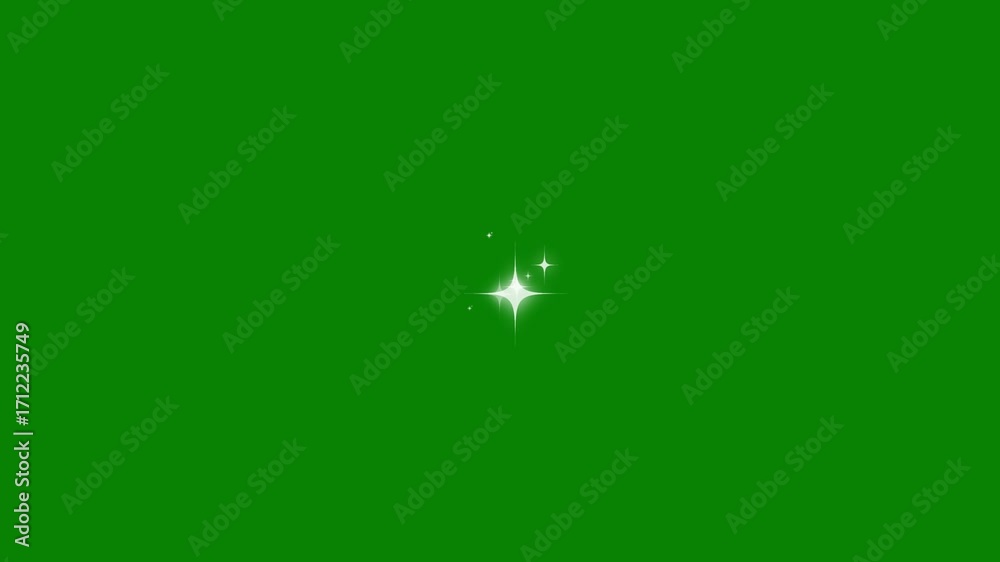 4k Twinkle sparkle stars animation, looping animation twinkling stars shining in the night sky, particle magic tail sparkling glitter star dust trail loop animation on green screen background