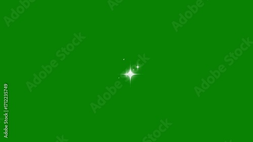 4k Twinkle sparkle stars animation, looping animation twinkling stars shining in the night sky, particle magic tail sparkling glitter star dust trail loop animation on green screen background