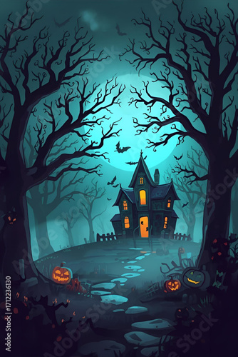 halloween night scene