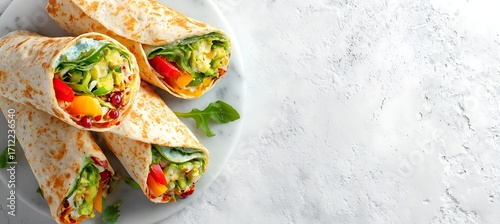 Delicious vegan wraps healthy lunch ideas fresh vegetable wraps recipe easy meal prep vegetarian food concept