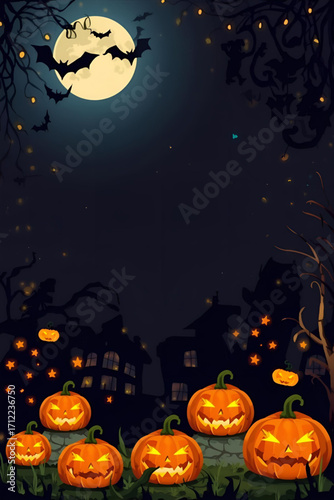 halloween background with pumpkins