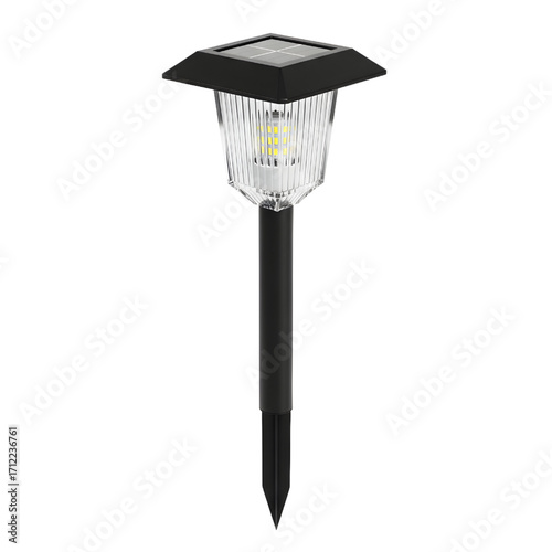Solar Powered Garden Light isolated on white background