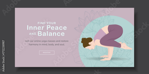 Bakasana Yoga Pose for a Yoga Banner