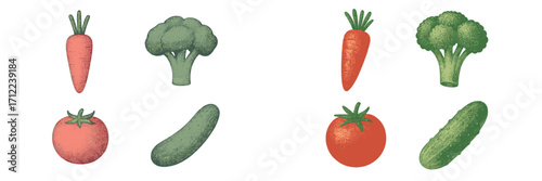 Vibrant selection of farm fresh vegetables including carrots broccoli tomatoes and cucumbers for healthy eating