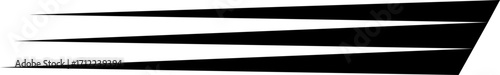Bold black geometric speed stripe design with sharp triangular shapes. Dynamic abstract element for racing themes, decals, posters, and modern graphics
