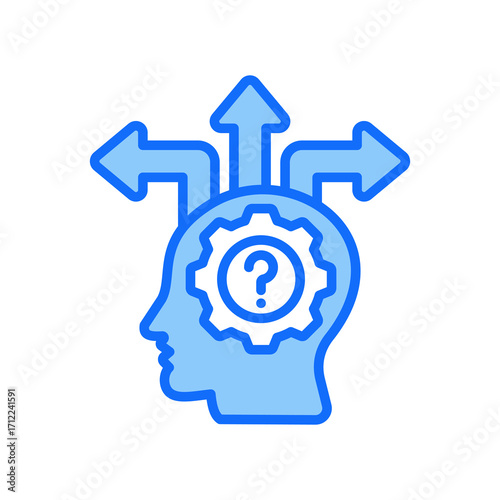 Decision Making blue color icon