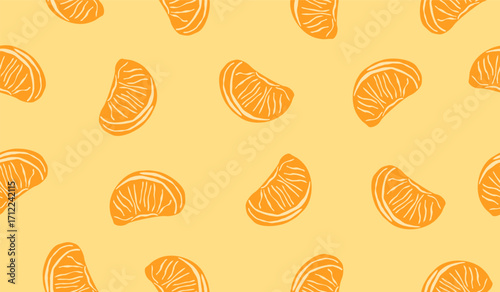 Cute orange fruits pattern background vector design