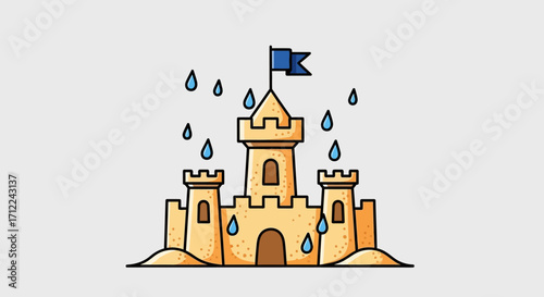 Sandcastle in the Rain.