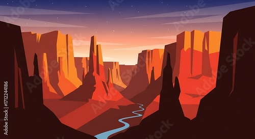 Desert Canyon Landscape.