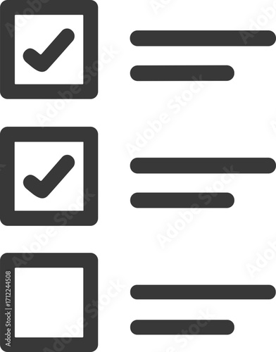 Multiple-choice checklist selection icon