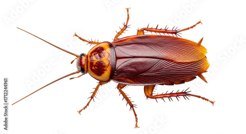 Tableau sur toile Isolated cockroach insect detailed close up view against a clean backdrop for co