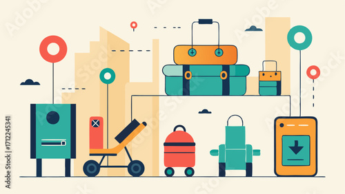 A designated area for strollers and luggage storage.