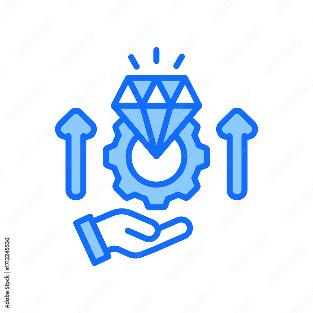 Obraz premium Value Creation blue color icon