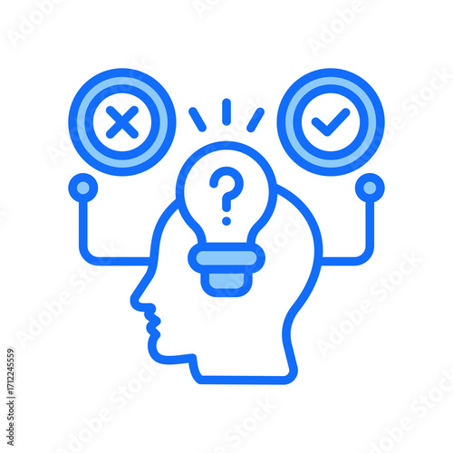 Testing Hypothesis blue color icon