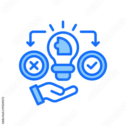 Hypothesize Solution blue color icon