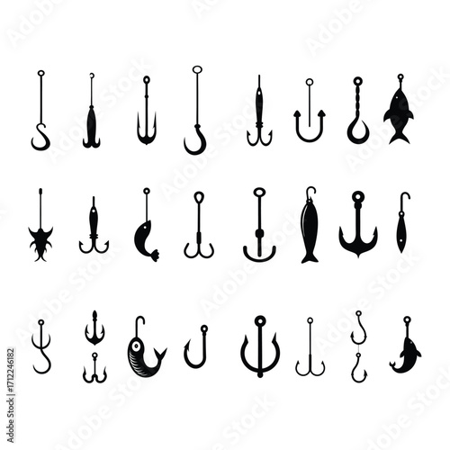 Set of Fishing Metal Hooks for Anglers and Outdoor Enthusiasts