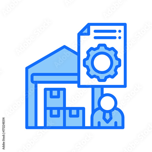 Inventory Management blue color icon