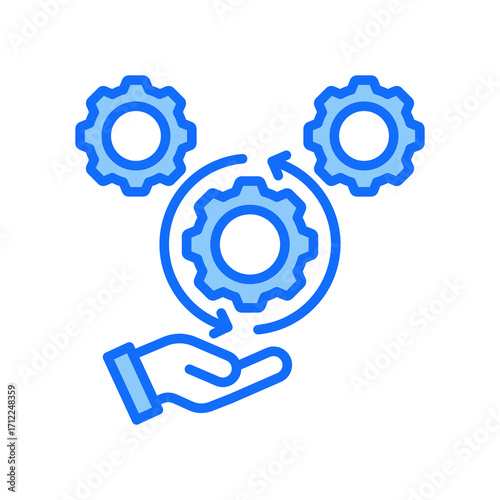 Process Management blue color icon