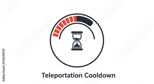 Teleportation Cooldown Icon with Hourglass and Progress Bar.