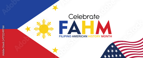 Filipino American History Month Abstract Background. banner poster post design vector illustration.