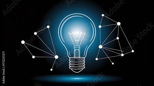 Wallpaper Mural Illuminated lightbulb with connected networks illustrating ideas concepts and technological innovation solutions Torontodigital.ca