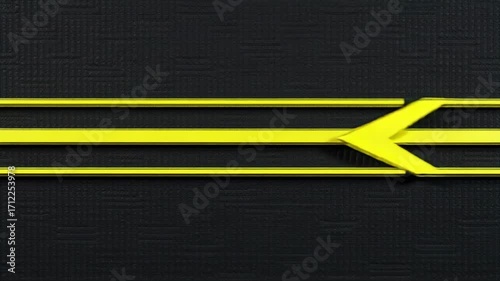 A yellow arrow pointing to the right on a textured black background in a horizontal orientation