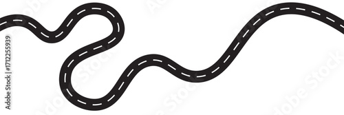 Road infographic timeline template, Horizontal road vector illustration, Seamless highway marking Isolated on white background