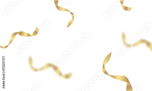 
Golden falling ribbons on white background