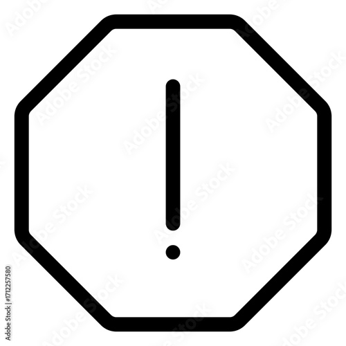 Hexagonal alert notification design for emphasizing important messages and warnings in digital applications