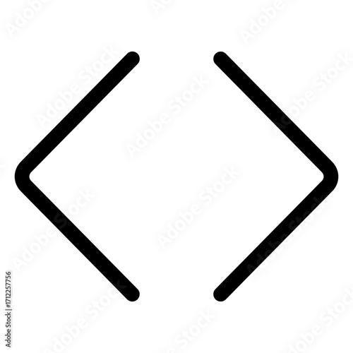 Stylized angle brackets representing code, programming, and digital communication for web development and software design