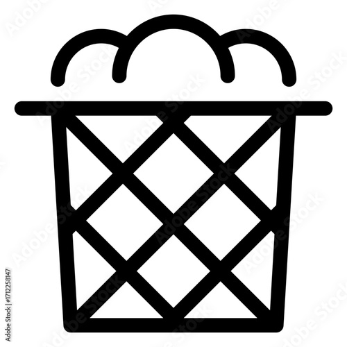 Stylish paper bin design for waste management and recycling applications in digital and print media