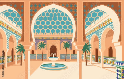 European architecture and scenery, vector graphics