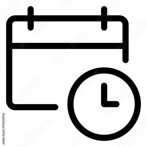 Stylish calendar and clock design representing time management and scheduling for productivity applications and tools