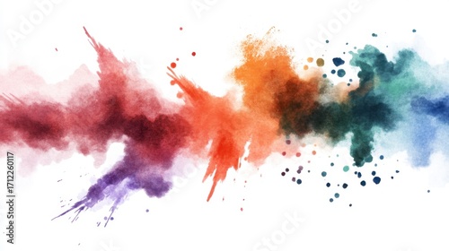National Fine Art Appreciation Day. Vibrant abstract watercolor paint splash in dynamic rainbow colors