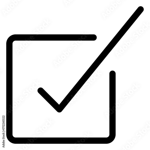 Stylish checkmark in a square design for task completion and approval in digital applications and user interfaces