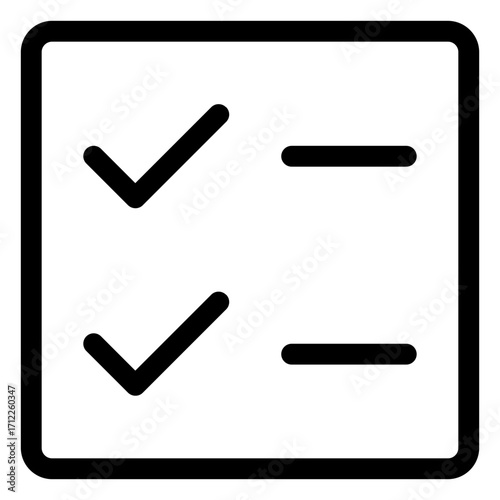 Simple checklist design for task management and organization in digital applications and productivity tools