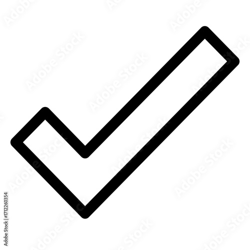 Stylish checkmark design representing approval, completion, or verification for digital applications and user interfaces