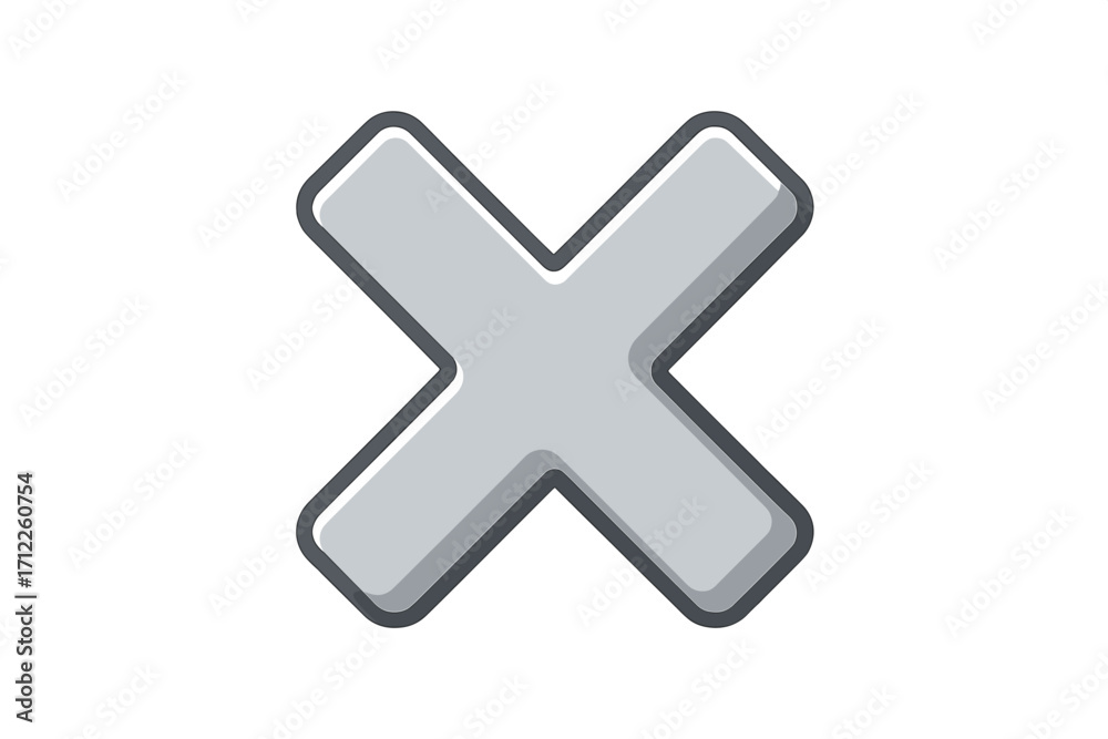 Obraz premium X mark icon. Wrong, incorrect, and false symbol. Close or delete button sign. Negative, error, or rejection concept. Vector illustration in flat cartoon style isolated.