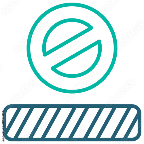 Restriction Outline Blue Icon