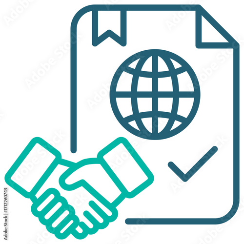 Treaty Outline Blue Icon