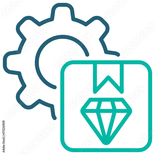 Production Outline Blue Icon