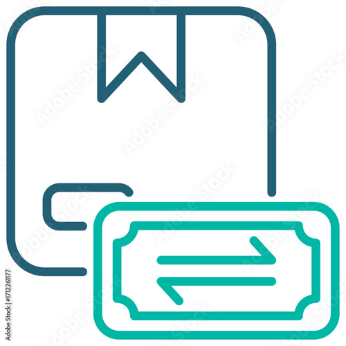 Transaction Outline Blue Icon