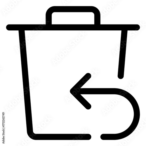 Trash can with delete and undo actions for digital cleanup and file management