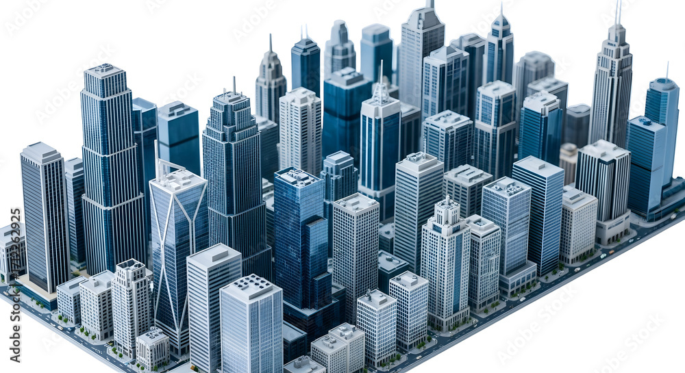 Obraz premium Miniature Cityscape with Modern Skyscrapers