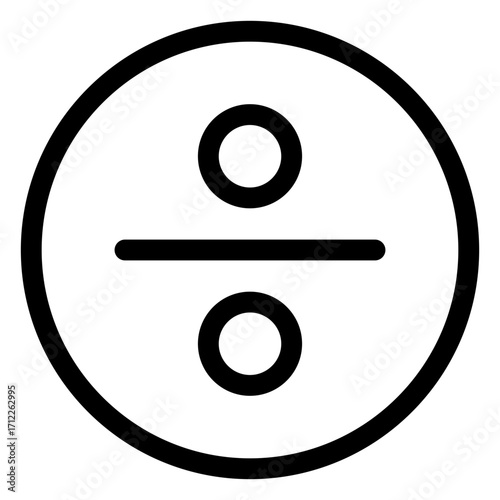 Mathematical division operator for educational materials and digital applications