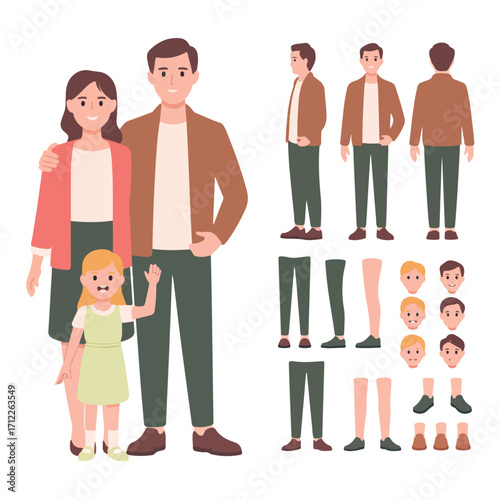 Family character constructor for animation